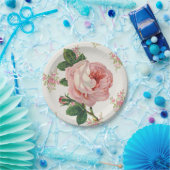Assiettes En Carton Floral rose vintage (Fête)