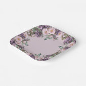 Assiettes En Carton Floral Rose violet (Angulaire)