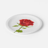 Assiettes En Carton Floral Rouge Rose Flower Love - Mariage (Angle)