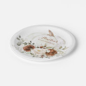 Assiettes En Carton Floral rouille verdure Citrouille automne Baby sho (Angle)