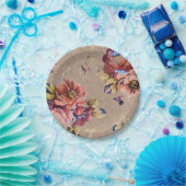 Assiettes En Carton Floral rustique vintage (Fête)