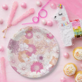 Assiettes En Carton Floral sans joint (Fête)