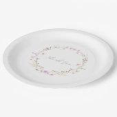 Assiettes En Carton floral simple et blanc (Angle)