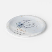 Assiettes En Carton Floral Sur Le Baby shower Lune (Angle)