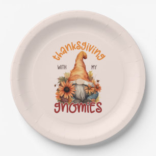 Assiettes En Carton Floral Thanksgiving avec mes Gnomies