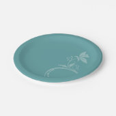 Assiettes En Carton Floral turquoise (Angle)