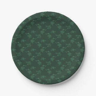 Assiettes En Carton Floral Vert de Noël