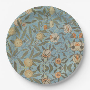 Assiettes En Carton Floral vintage William Morris Fruit Bleu Floral