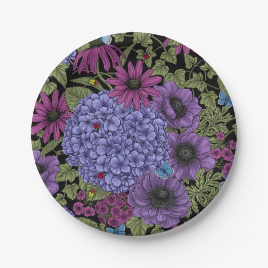 Assiettes En Carton Floraux de jardin gras (Devant)
