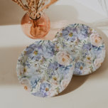 Assiettes En Carton Flore à crème bleue poussiéreuse<br><div class="desc">Plaques en papier élégantes au design floral d'aquarelle douce avec fleurs dans des tons variés de bleu et crème poussiéreux.</div>