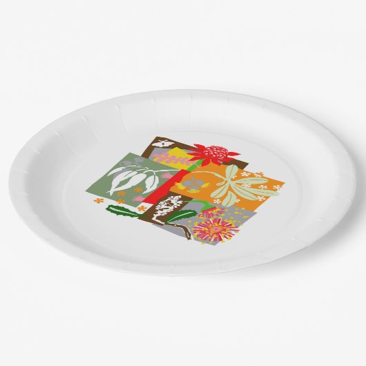 Assiettes En Carton Flore autochtone australienne BUSHLAND - (Angle)