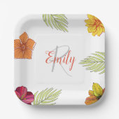 Assiettes En Carton Flore d'Aloha Hawaïen (Recto)