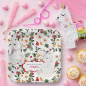 Assiettes En Carton Flore de lapin d'hiver | Anniversaire (Fête)