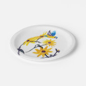 Assiettes En Carton Flore de tournesol Bluetit été (Angle)