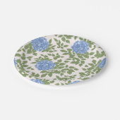 Assiettes En Carton Flore d'Hydrangée bleue et verte (Angle)