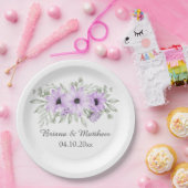 Assiettes En Carton Flore pourpre Simple Élégant (Fête)