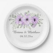 Assiettes En Carton Flore pourpre Simple Élégant (Devant)