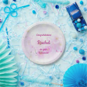 Assiettes En Carton Flore rose Design personnalisé Retraite (Fête)