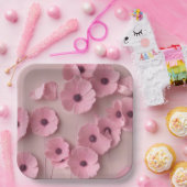 Assiettes En Carton Flore rose d'Hydrangée (Fête)
