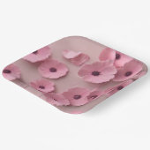 Assiettes En Carton Flore rose d'Hydrangée (Angulaire)