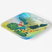 Assiettes En Carton Flore tropicale Perroquet Feuille (Angulaire)