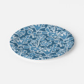 Assiettes En Carton Flores azules (Angle)