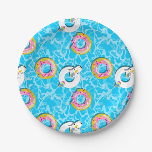 Assiettes En Carton Flottes Unicorne & Donut (Devant)