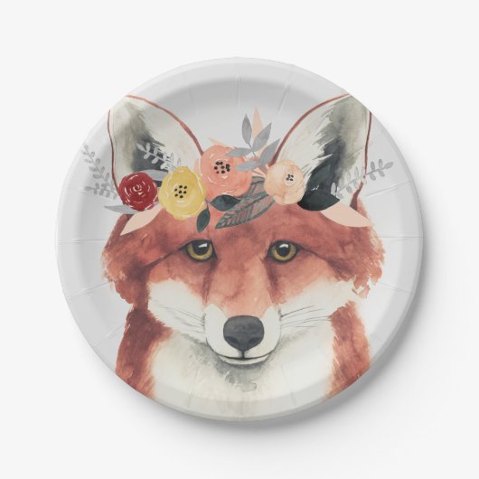 Assiettes En Carton Flower Crown Forester Fox (Devant)