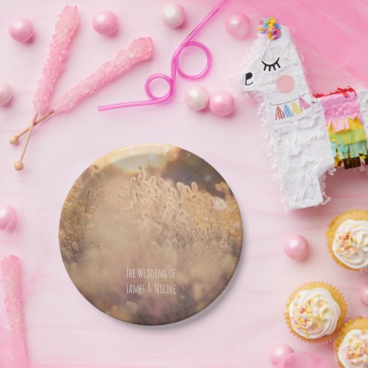 Assiettes En Carton Flower Field Réception Mariage campagnard rustique (Fête)