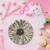 Assiettes En Carton Flowerhead Fresco sur Tan Arrière - plan (Fête)