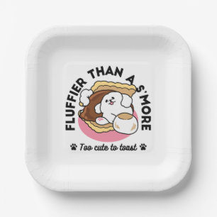 Assiettes En Carton Fluffier Tha’more - Chien mignon et Pun de dessert
