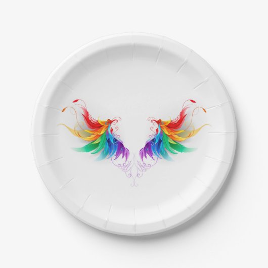 Assiettes En Carton Fluffy Rainbow Wings (Devant)