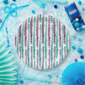 Assiettes En Carton Flute - Violet et Turquoise (Fête)