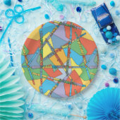 Assiettes En Carton Flûtes Abstraites (Fête)