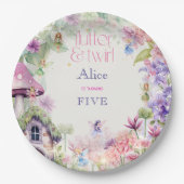 Assiettes En Carton Flutter et tourbillon Fairy garden aquarelle anniv (Devant)