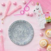 Assiettes En Carton Flux de saule chinoiserie bleu blanc (Fête)