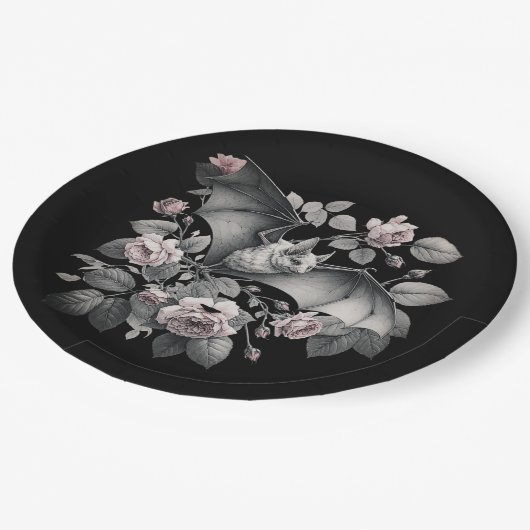 Assiettes En Carton Flying Bat Halloween (Angle)