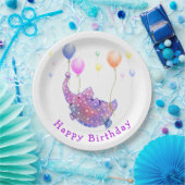 Assiettes En Carton Flying Elephant Plaques de papier d'anniversaire d (Fête)