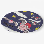 Assiettes En Carton Flying Santa Pig (Angle)