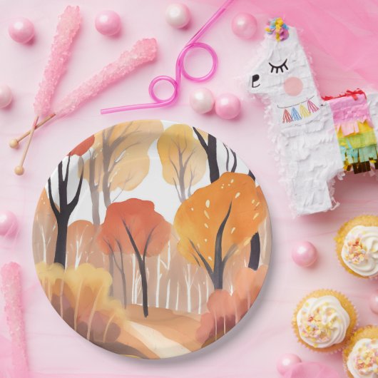 Assiettes En Carton Foliage automne (Fête)