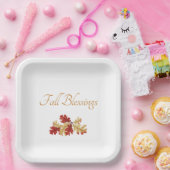 Assiettes En Carton Foliage d'automne de Thanksgiving Rustique (Fête)