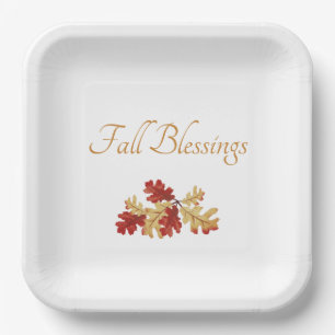 Assiettes En Carton Foliage d'automne de Thanksgiving Rustique