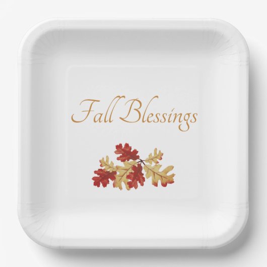 Assiettes En Carton Foliage d'automne de Thanksgiving Rustique (Recto)