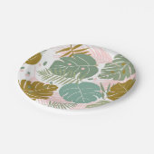 Assiettes En Carton Foliage Tropical - Motif Monstère Et Feuille De Pa (Angle)