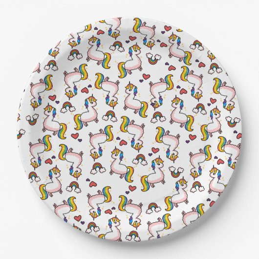 Assiettes En Carton Folie de Llamacorn (Devant)