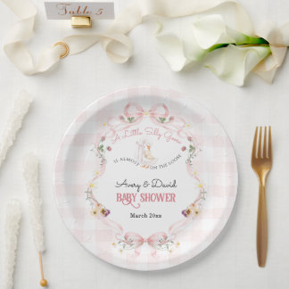 Assiettes En Carton Folle Oie Bébé Rose Editable Arc Bow