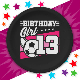 Assiettes En Carton Football 13 ans Football 13e anniversaire fille