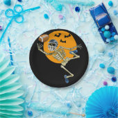 Assiettes En Carton Football américain Squelette Halloween Hommes garç (Fête)