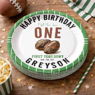 Assiettes En Carton Football Aquarelle Première Année   1er Anniversai