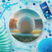 Assiettes En Carton Football en blanc (Fête)